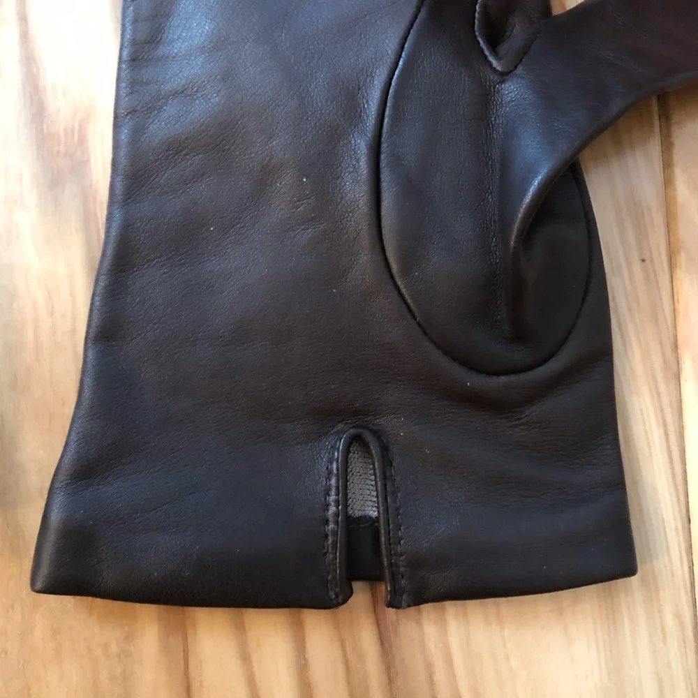 Bloomingdale’s Brown Leather Gloves